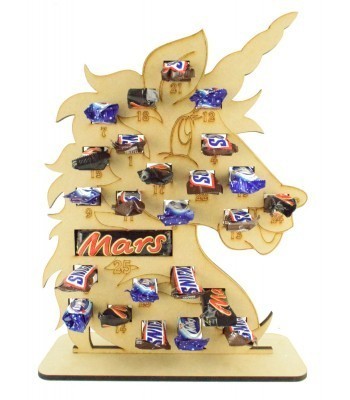 6mm Mars, Snickers and Milkyway Chocolate Bars Funsize Minis Holder Advent Calendar - Unicorn
